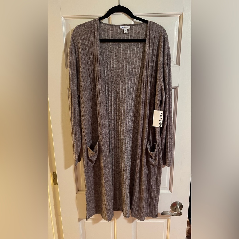 Cozy Soft Nine West Long Cardigan w/ Pockets